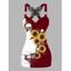Débardeur gothique monochrome à motif de tournesols et de crânes, en dentelle papillon, avec surplis contrasté et anneau en O, haut de vacances - Rouge foncé XXL | US 14