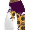 Gothic Women Outfit Monochrome Sunflower Skulls Pattern Butterfly Lace Tank Top and Wide Leg Pants Holiday Two Piece Set - Concorde S | US 4