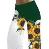 Gothic Women Outfit Monochrome Sunflower Skulls Pattern Butterfly Lace Tank Top and Wide Leg Pants Holiday Two Piece Set - Vert profond S | US 4