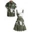 Vacation Couple Outfit Ombre Palm Tree Pattern Ruched Bust Belt Sweetheart Neck A Line Mini Dress and Button Up Shirt Beach Matching Outfit - Vert clair S | US 4