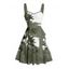 Robe de plage courte à imprimé palmier ombré, buste froncé, ceinture, décolleté en cœur, coupe trapèze - Bleu clair XXXL | US 16