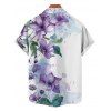 Vacation Couple Outfit Smudge Flower Leaf Pattern Ruched Bust Sweetheart Neck A Line Mini Dress and Button Up Shirt Casual Matching Outfit - WHITE S | US 4