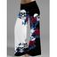Pantalon large style gothique à motif de feuilles de roses et de crânes, taille large et élastique, pantalon long pour les vacances - Noir XXL | US 14