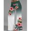 Pantalon large à motif de feuilles et de fleurs d'hibiscus ombré, taille large et élastique, décontracté - Vert profond XXL | US 14