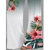 Pantalon large à motif de feuilles et de fleurs d'hibiscus ombré, taille large et élastique, décontracté - Vert profond XXL | US 14
