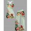 Vacation Women Outfit Leaf Colored Flowers Pattern Butterfly Lace Ruched Surplice O Ring Strap Tank Top and Wide Leg Pants Casual Set - Vert clair S | US 4