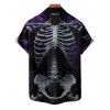 Gothic Couple Outfit Skeleton Fire Pattern Ruched Bust Sweetheart Neck A Line Mini Dress and Button Up Shirt Holiday Matching Outfit - Noir S | US 4