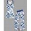 Vacation Women Outfit Hibiscus Flowers Leaf Pattern Butterfly Lace Long Tank Top and Wide Leg Pants Casual Set - Bleu S | US 4
