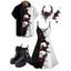 Rose Skulls Pattern Gothic Dress and Button Up Shirt Butterfly Chain Martin Boots Hollow Out Lace Choker and Bracelet with Ring Set Outfit - Noir S | US 4