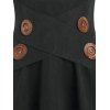 Jupe à Bretelle Haute Basse avec Faux Bouton - Noir M
