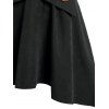 Jupe à Bretelle Haute Basse avec Faux Bouton - Noir M