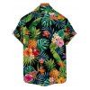 Chemise de vacances à manches courtes et boutons pour homme, motif ananas et feuilles tropicales - multicolor 5XL