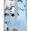 Pantalon large à motif de fleurs et de feuilles, couleur unie, pour les vacances, taille large et élastique, décontracté - Bleu clair XXL | US 14