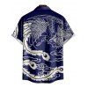 Vacation Couple Outfit Printed Spaghetti Strap V Neck A Line Mini Tank Dress and Button Up Shirt Casual Matching Outfit - Bleu profond S | US 4
