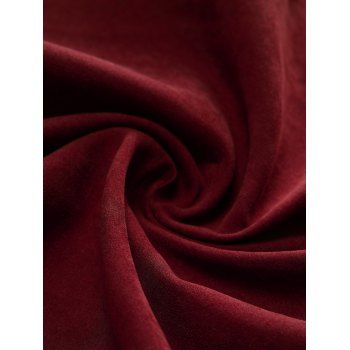 Mock Button Lace-up Suspender High Low Skirt