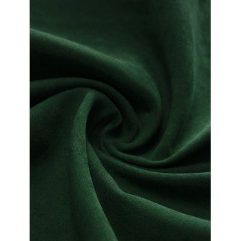 Mock Button Lace-up Suspender High Low Skirt