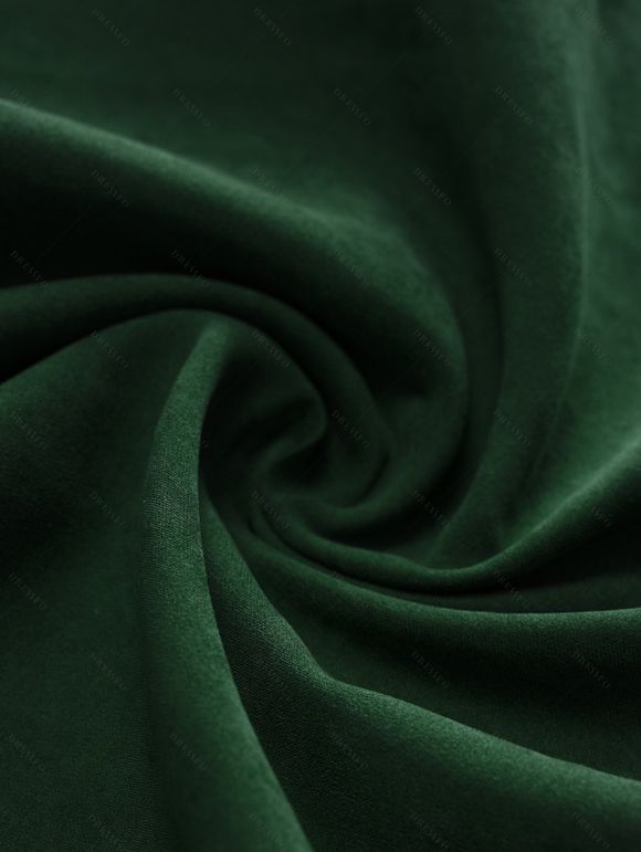 Jupe haute basse à bretelles et lacets à boutons factices - Vert profond L