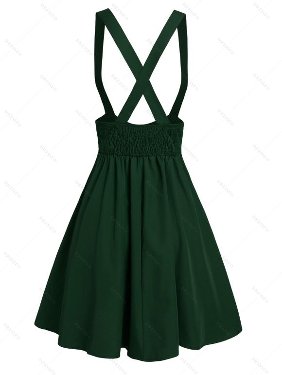 Crisscross Lace Up Suspender Skirt - Vert profond XXL