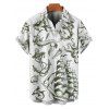 Chemise de vacances pour homme, motif sirène, dauphin, navire, éléments océaniques, boutonnée, retroussée, manches courtes, décontractée - Vert S