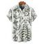 Chemise de vacances pour homme, motif sirène, dauphin, navire, éléments océaniques, boutonnée, retroussée, manches courtes, décontractée - Vert S