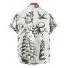 Chemise de vacances pour homme, motif sirène, dauphin, navire, éléments océaniques, boutonnée, retroussée, manches courtes, décontractée - Vert S