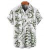 Vacation Couple Outfit Mermaid Dolphin Ship Ocean Elements Pattern Ruched Bust Belt Dress and Button Up Shirt Matching Outfit - Vert S | US 4