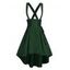 Jupe haute basse à bretelles et lacets à boutons factices - Vert profond XXL