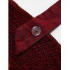 Mock Button Lace-up Suspender High Low Skirt - DEEP RED M