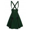 Crisscross Lace Up Suspender Skirt - Vert profond XXL