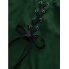 Crisscross Lace Up Suspender Skirt - Vert profond XXL