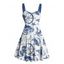 Robe de plage courte à col en cœur et motif ancre et étoile de mer, motif pieuvre et ruché sur le buste - Blanc XXXXXL | US 20