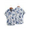 Chemise de vacances à manches courtes et boutons pour homme, motif ancre, étoile de mer, poulpe, vie marine - Blanc 5XL