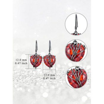 Faux Heart Gem Skeleton Gothic Drop Earrings Holiday Women Accessories