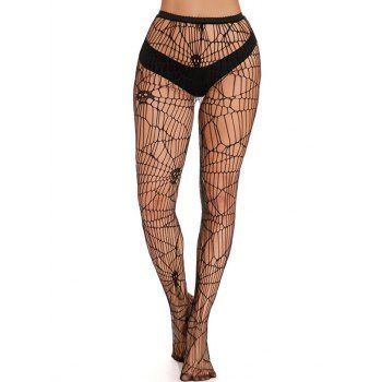 Skulls Spider Web Pattern Hollow Out Fishnet Gothic Stockings Sheer High Waisted Skinny Pantyhose