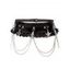 Ceinture gothique à rivets et dentelle unie, avec boucle et chaîne étoilée, style punk - Noir 