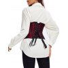 Body corset gothique à lacets avec empiècement en dentelle fleurie et blocs de couleur - Rouge foncé XL | US 10