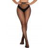 Collants transparents en résille ajourée à ligne verticale, taille haute, skinny - Noir 