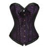 Body à volants et empiècements en dentelle fleurie, à lacets, nœud papillon, style corset vintage, colorblock, décolleté en cœur - Concorde XXXL | US 14