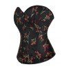Body corset vintage à lacets et broderie florale avec col en cœur - Noir S | US 4