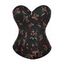 Body corset vintage à lacets et broderie florale avec col en cœur - Noir S | US 4