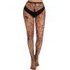 Skulls Spider Web Pattern Hollow Out Fishnet Gothic Stockings Sheer High Waisted Skinny Pantyhose - BLACK 