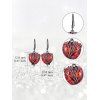 Boucles d'oreilles pendantes gothiques en forme de cœur avec pierres précieuses et squelette, accessoires de vacances pour femmes - Noir 