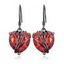 Boucles d'oreilles pendantes gothiques en forme de cœur avec pierres précieuses et squelette, accessoires de vacances pour femmes - Noir 