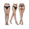 Lot de 4 bas résille transparents ajourés taille haute - Noir 
