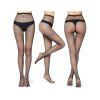 Lot de 4 bas résille transparents ajourés taille haute - Noir 