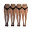 Lot de 4 bas résille transparents ajourés taille haute - Noir 