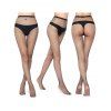 Lot de 4 bas résille transparents ajourés taille haute - Noir 