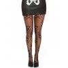 Bas résille gothiques à motif tête de mort, transparents, taille haute, skinny - Noir 