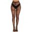 Bas résille gothiques à motif tête de mort, transparents, taille haute, skinny - Noir 