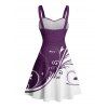 Robe courte ceinturée à imprimé feuilles colorblock, sans manches, buste froncé, robe de vacances - Concorde S | US 4